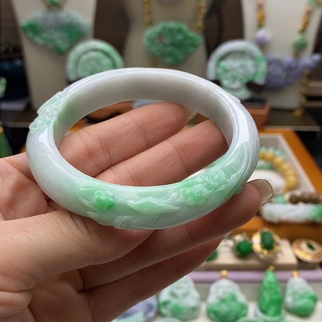 翡翠未镶嵌颈饰天然57-58