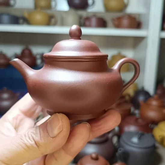 紫砂茶壶原矿清水泥霖月170cc半手工