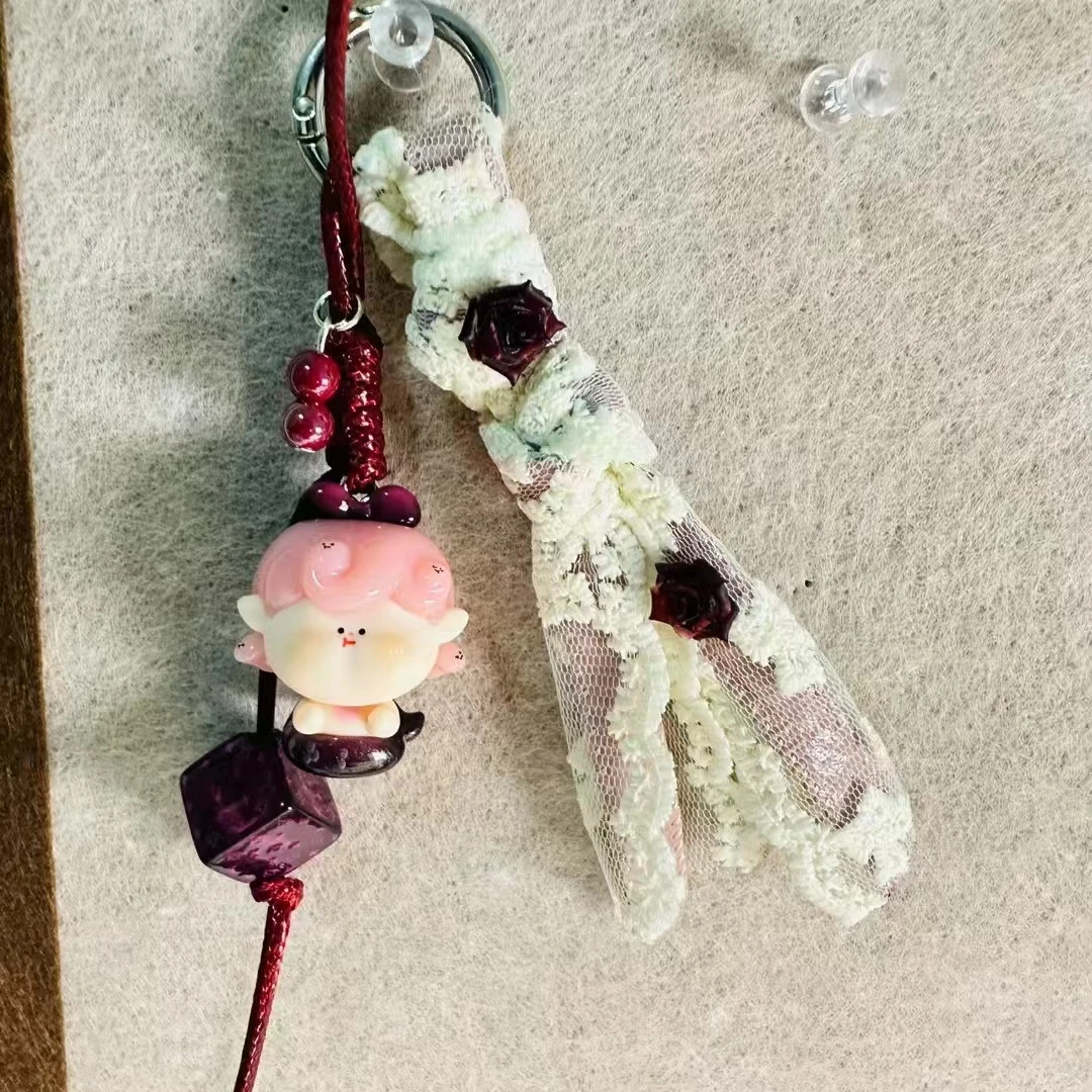 【晚桃】预售定制萌粒diy手机链包包扣