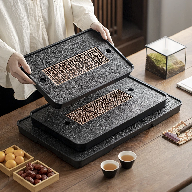 【限购一件】干泡台茶盘家用2025新款桌面泡茶专用仿乌金石茶台茶具