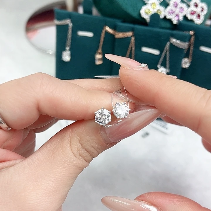 实验室培育钻石铂Pt950镶嵌一对2克拉