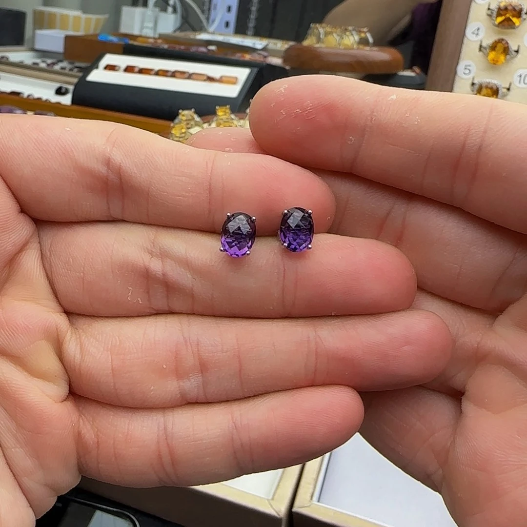 紫晶珠宝半成品银S925镶嵌