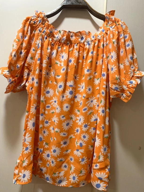 设计感碎花短袖雪纺上衣大码胖mm显瘦遮肚子短袖