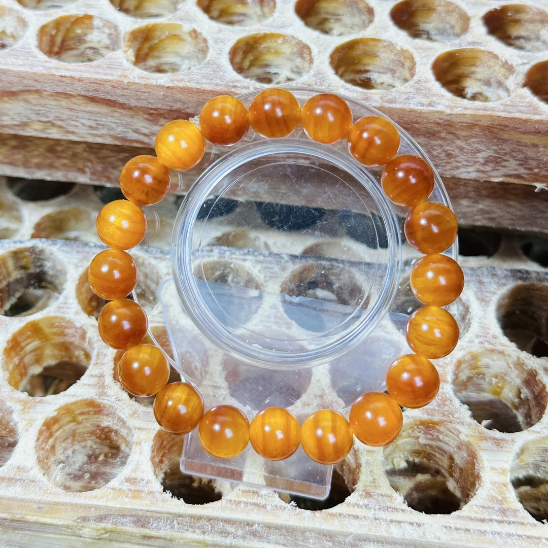 琥珀木1.1糖心料包浆手串