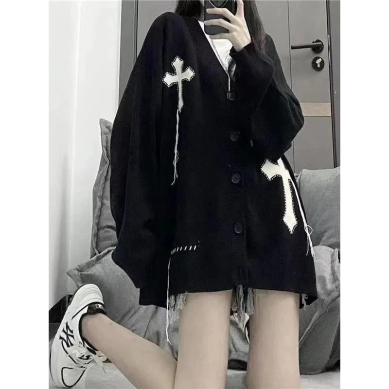 0404  亚比风文化外套女中长款秋冬上衣甜美开衫毛衣