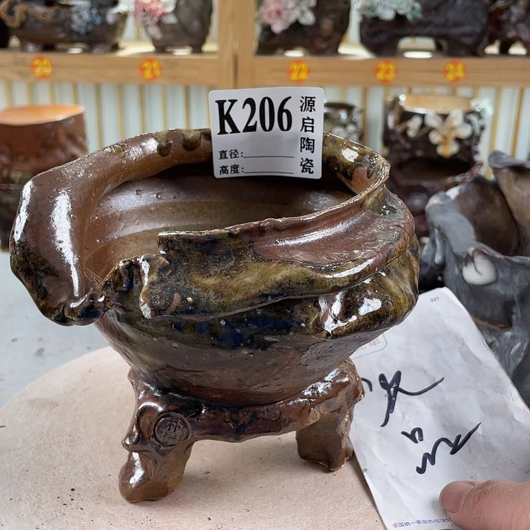 紫砂花盆景德镇陶瓷花盆206