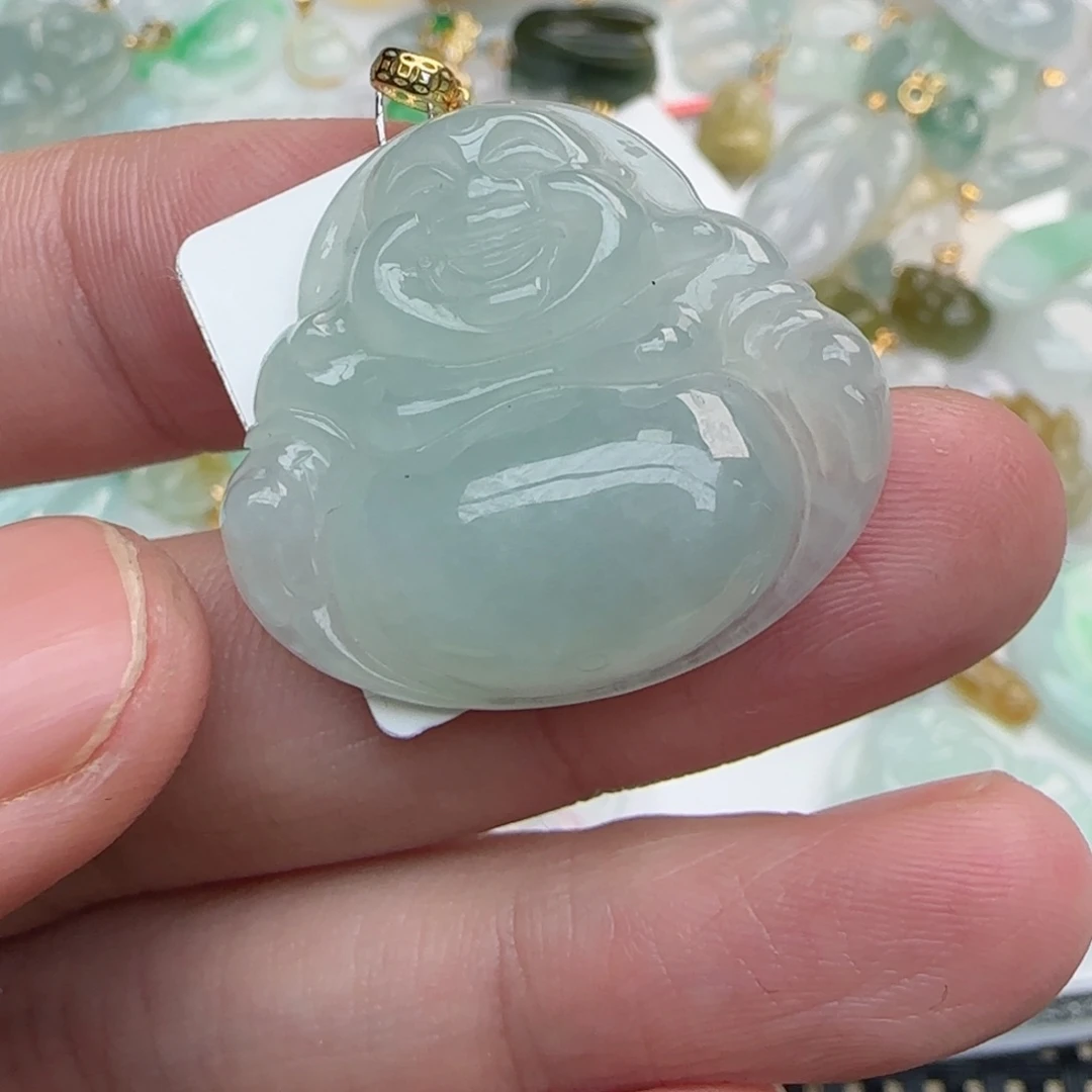 【闪购商品】翡翠颈饰18K金镶嵌佛公