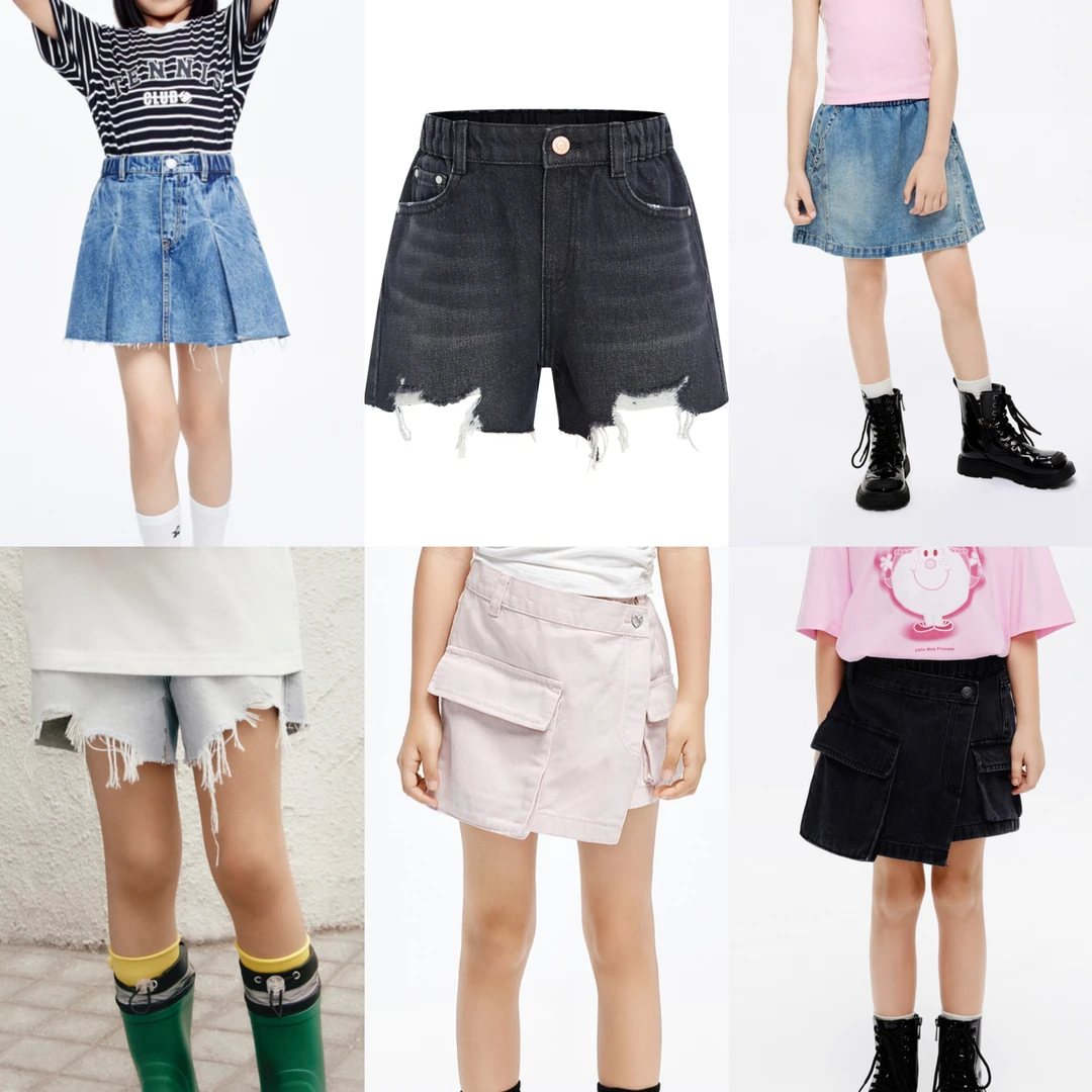 littlemoco童装夏装新款女童工装牛仔短裤半裙合集#KBD2SOT049