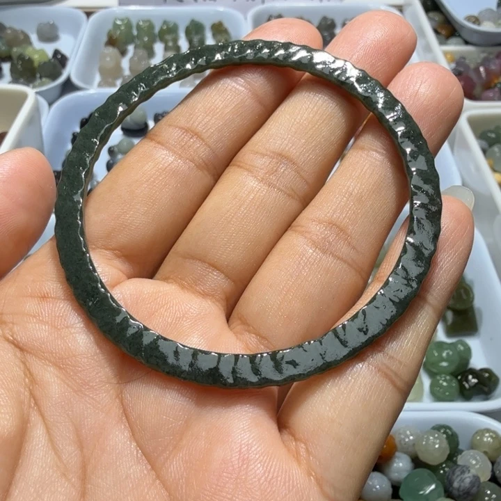 未镶嵌和田玉珠宝半成品58.5圈