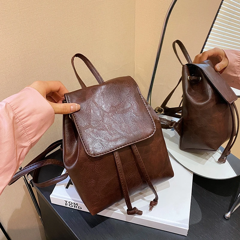 网红爆款时尚复古百搭小巧女士双肩包韩版学生双肩包小包包