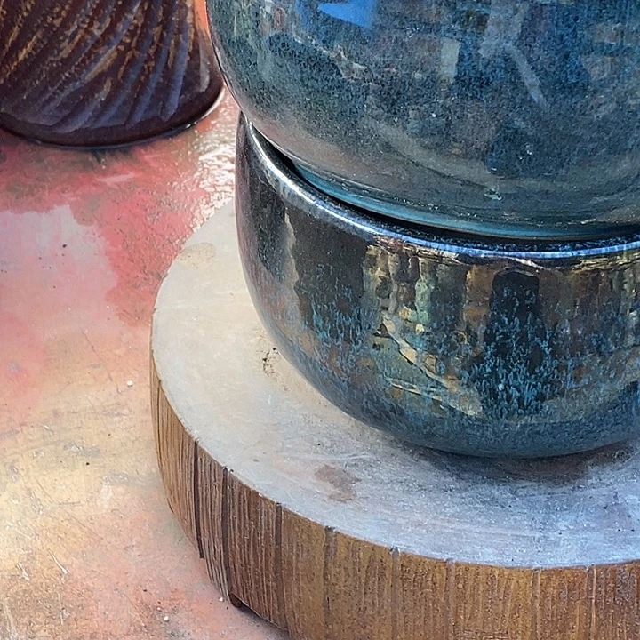 紫砂花盆口17.5高度10.5外贸处理