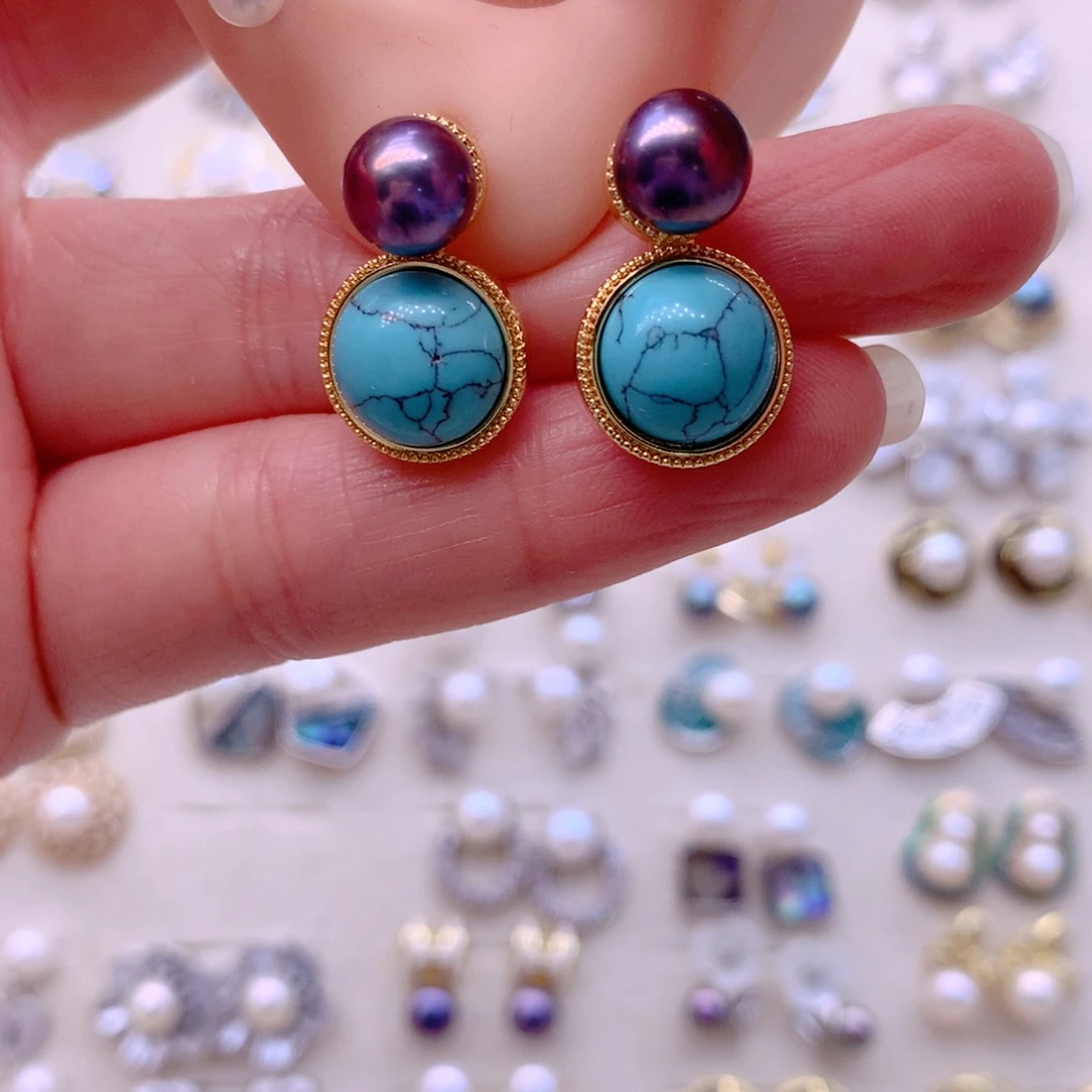 耳饰合金淡水珍珠