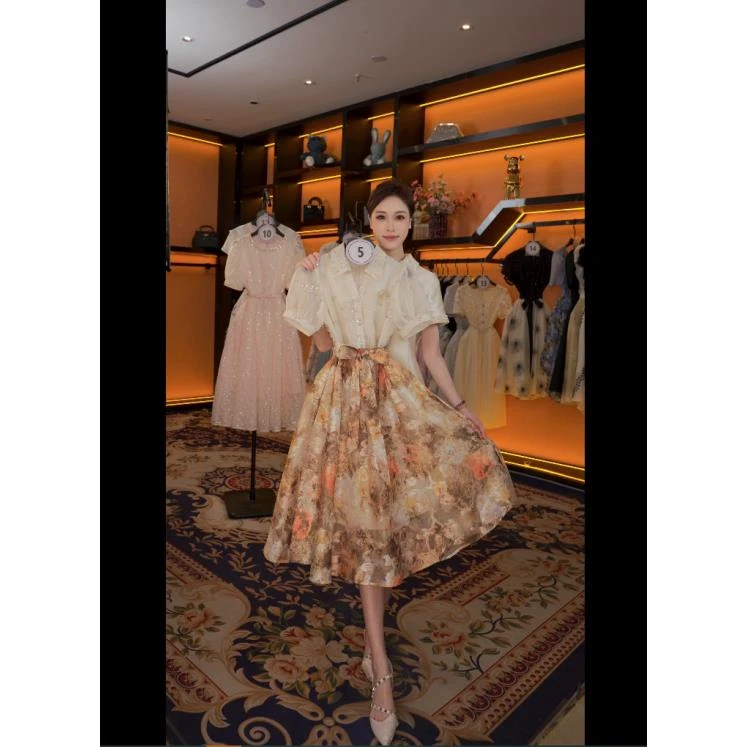 【G】春夏丨设计师轻奢法式印花女士连衣裙 GS-55180