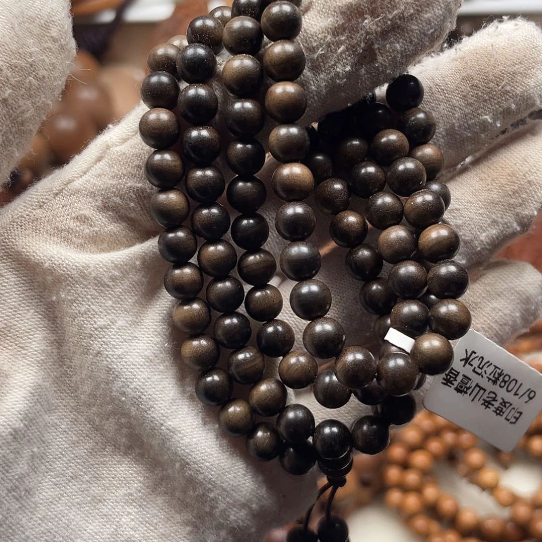 远***炎檀香木手串/手链老山檀香108/06阴沉