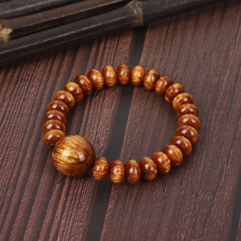 非金属木质手链 新款金丝海柳佛珠转运算盘珠佛珠国风海柳文念珠