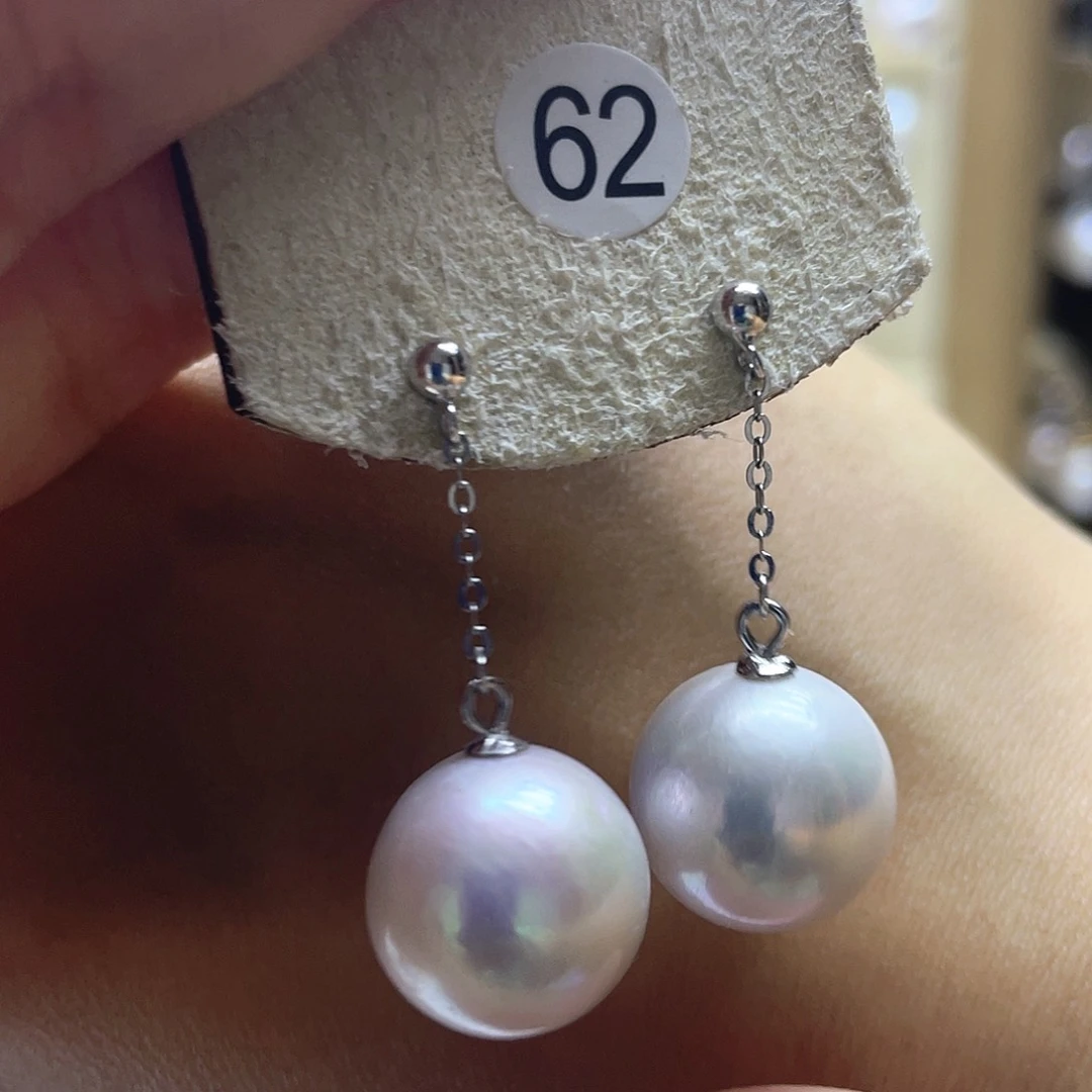 银S925镶嵌淡水珍珠耳饰