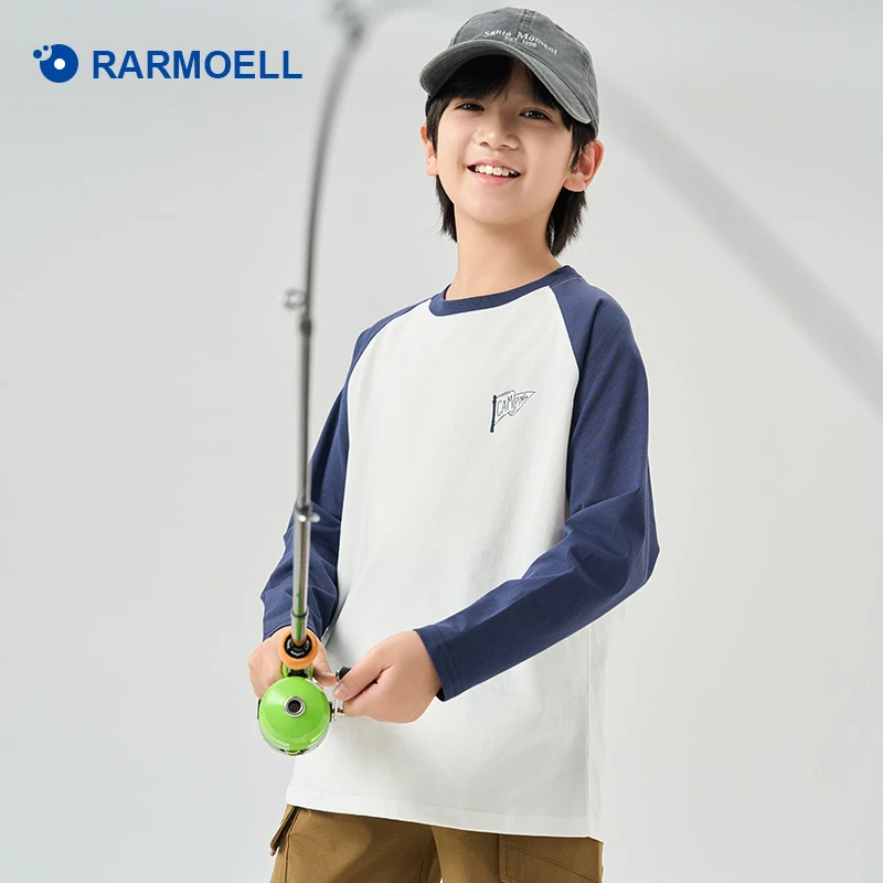 Rarmoell/拉慕儿插肩袖卡通印花儿童长袖T恤25秋季打底衫男童上衣