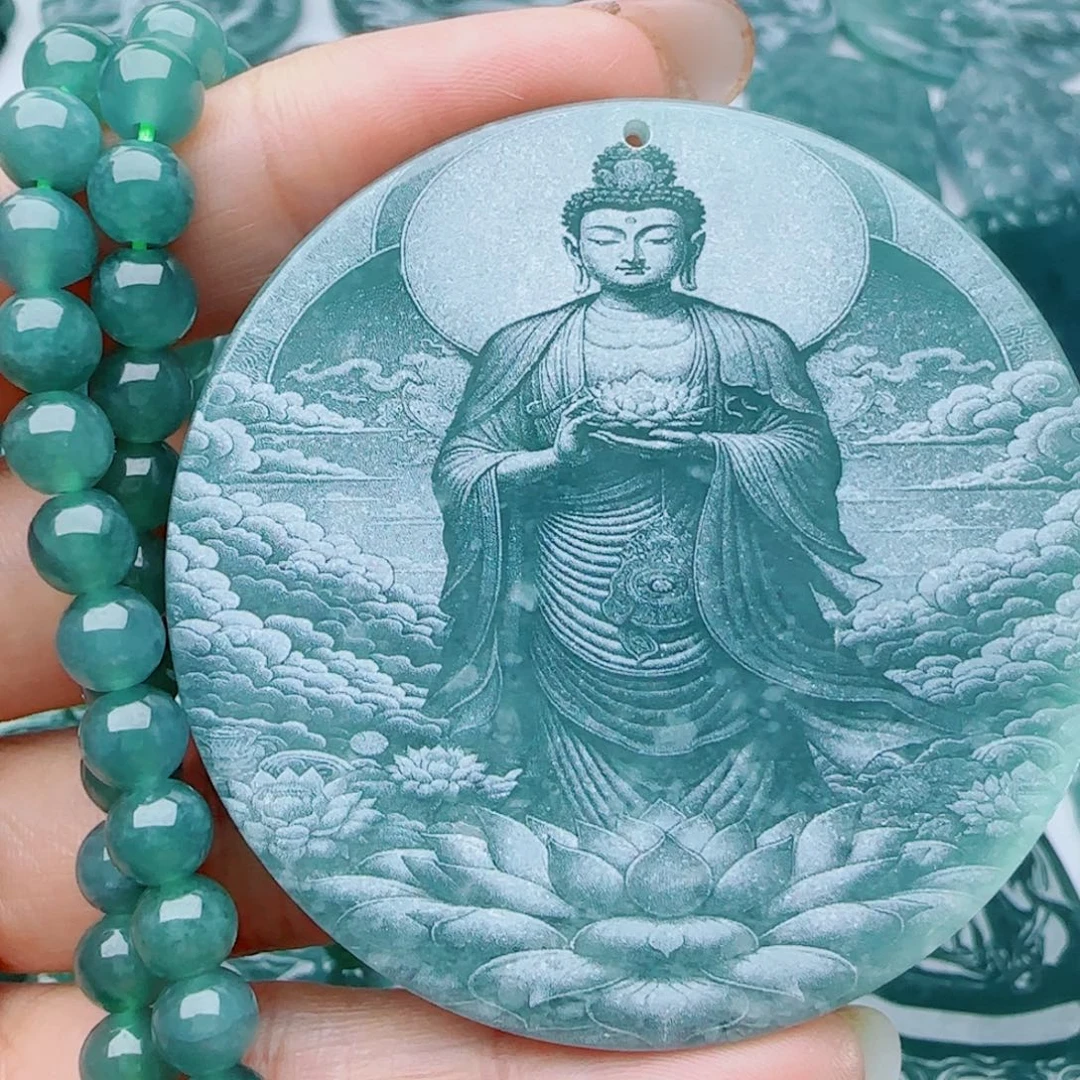 翡翠未镶嵌颈饰多样性发货天然的A货翡翠