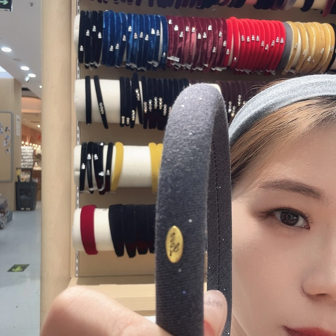 仿珍珠非金属灰色细闪发箍