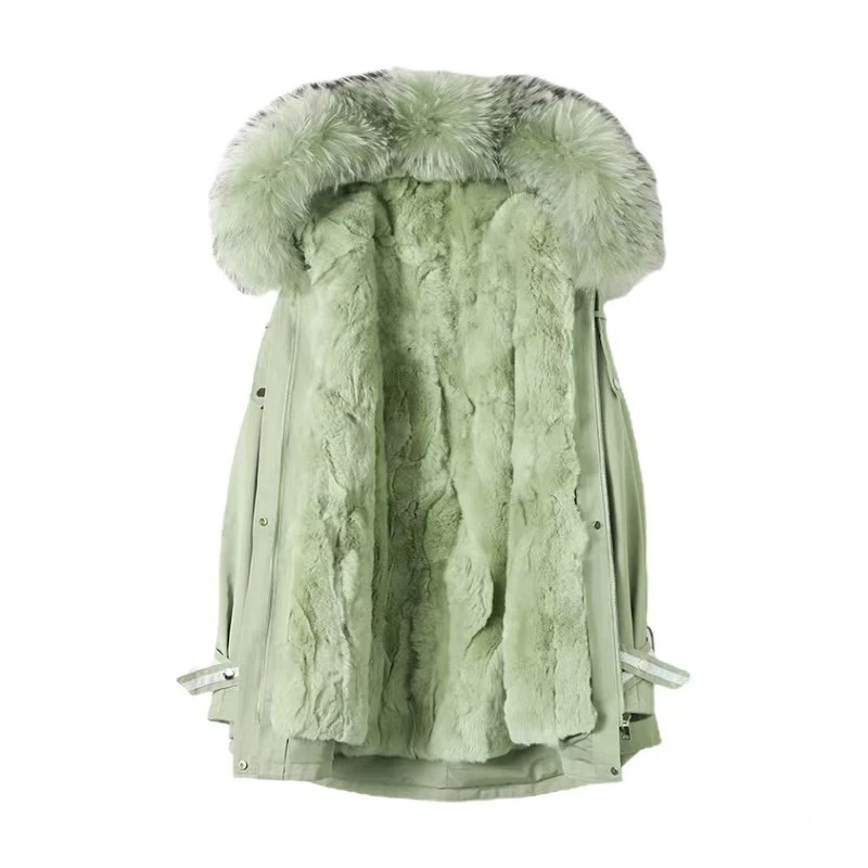 TD珊珊【花千骨獭兔毛】8266升级版派克服女秋冬季连帽时尚百搭外套