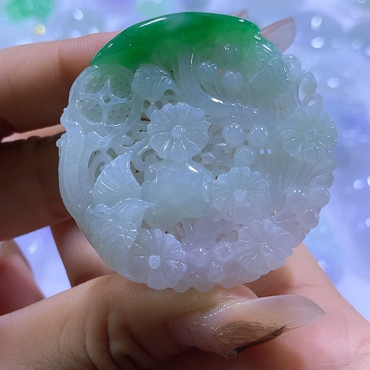 颈饰未镶嵌翡翠天然翡翠A货吊坠