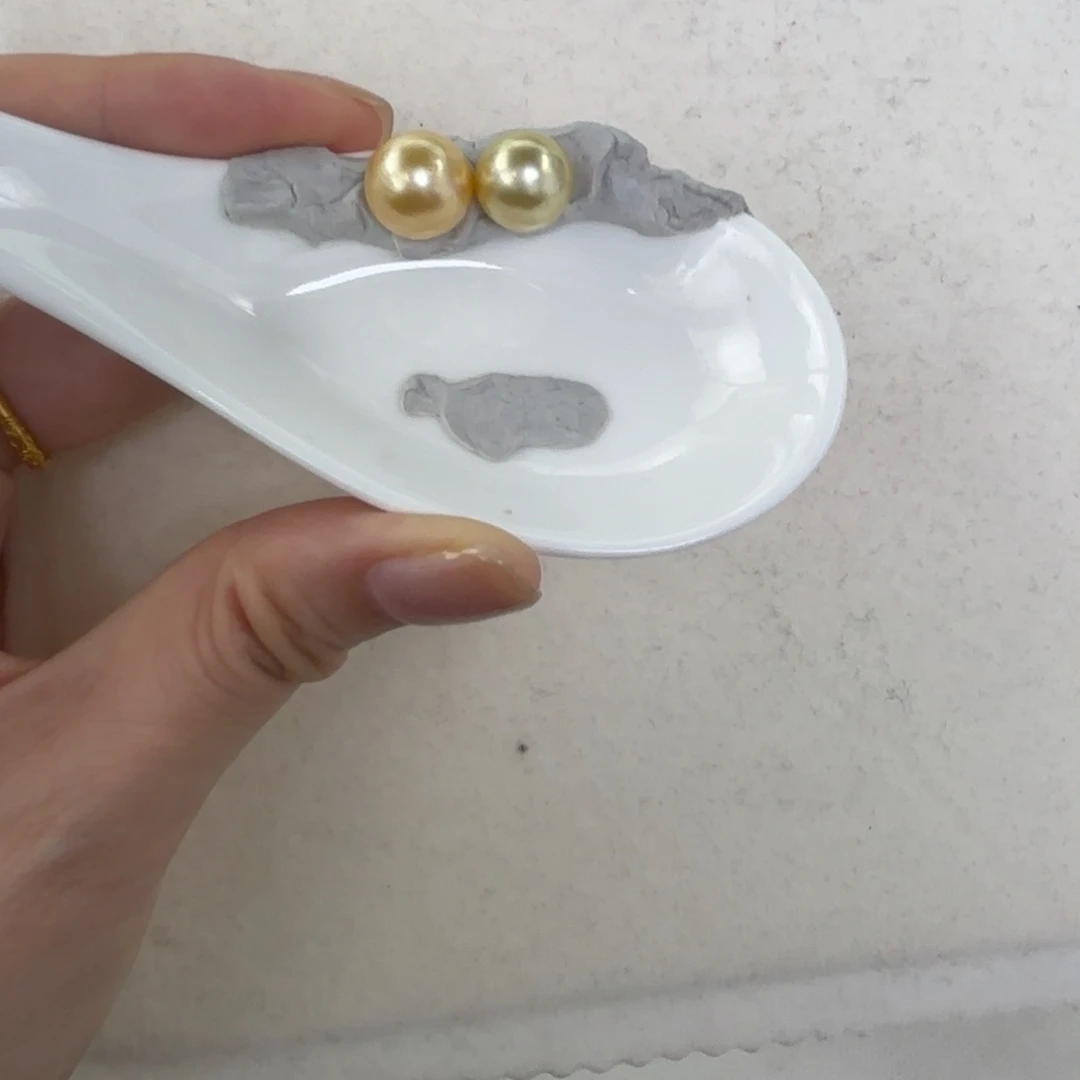 定制海水珍珠裸珠未镶嵌10-11mm金珠裸珠