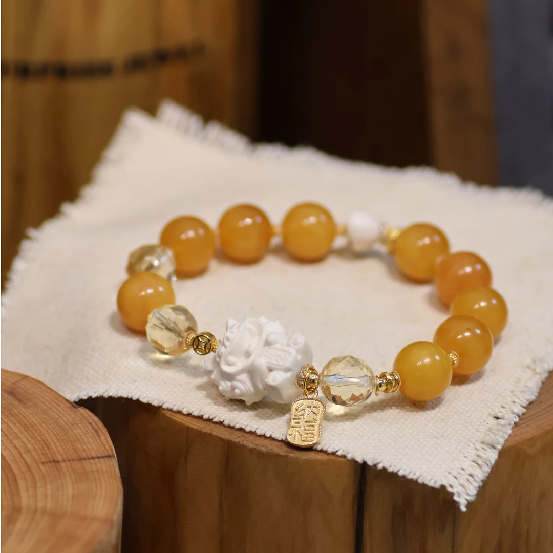 今喜原创设计蜜蜡水晶手串J1162【多样性发一】珠径11+mm