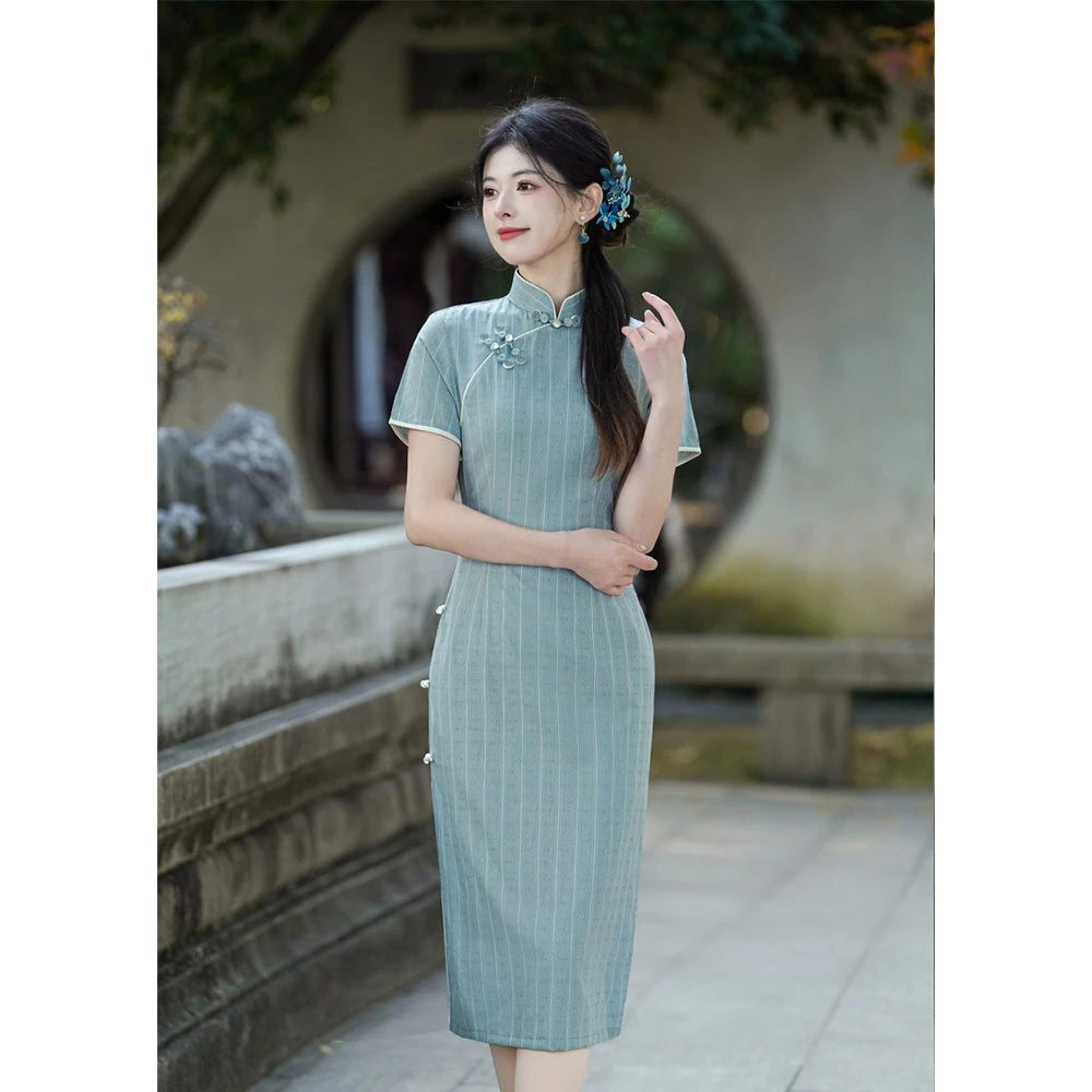 国风旗袍新款2024年轻款少女改良新中式小个子日常可穿气质连衣裙