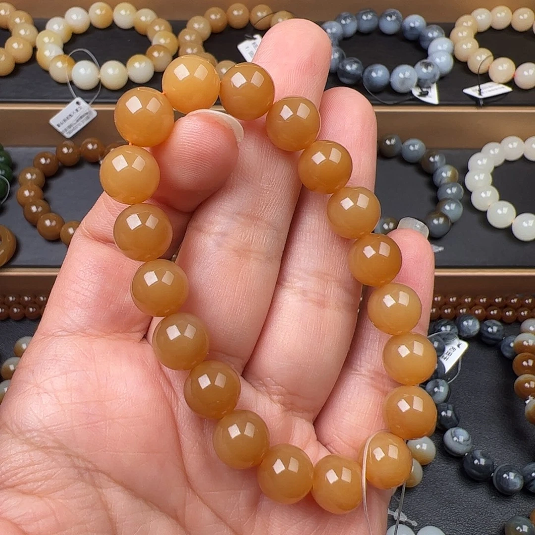 和田玉未镶嵌手链新疆且末糖 黄金糖