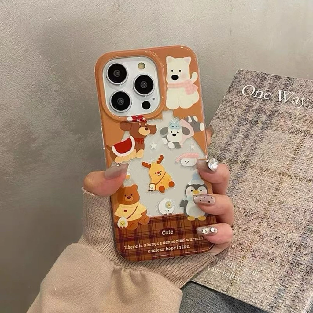 格纹动物适用苹果16/15手机壳iphone13pro12女14小米oppo华为vivo