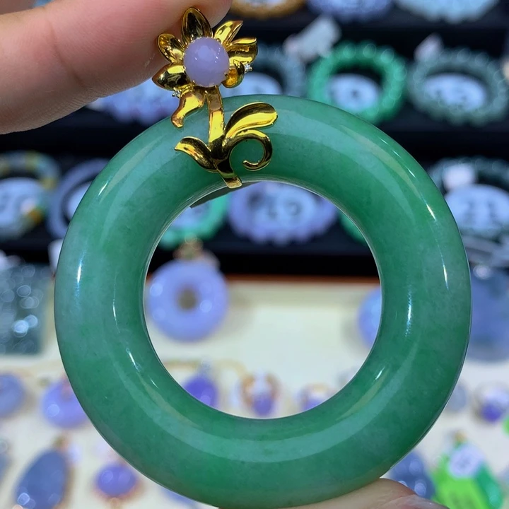 18K金镶嵌手链翡翠翡翠