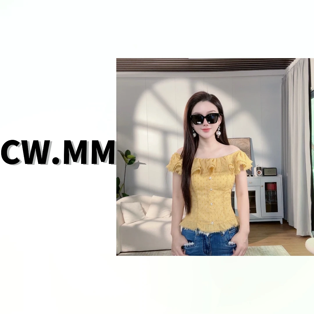 CW.MM 樱草黄 减龄修身洋气荷叶上衣