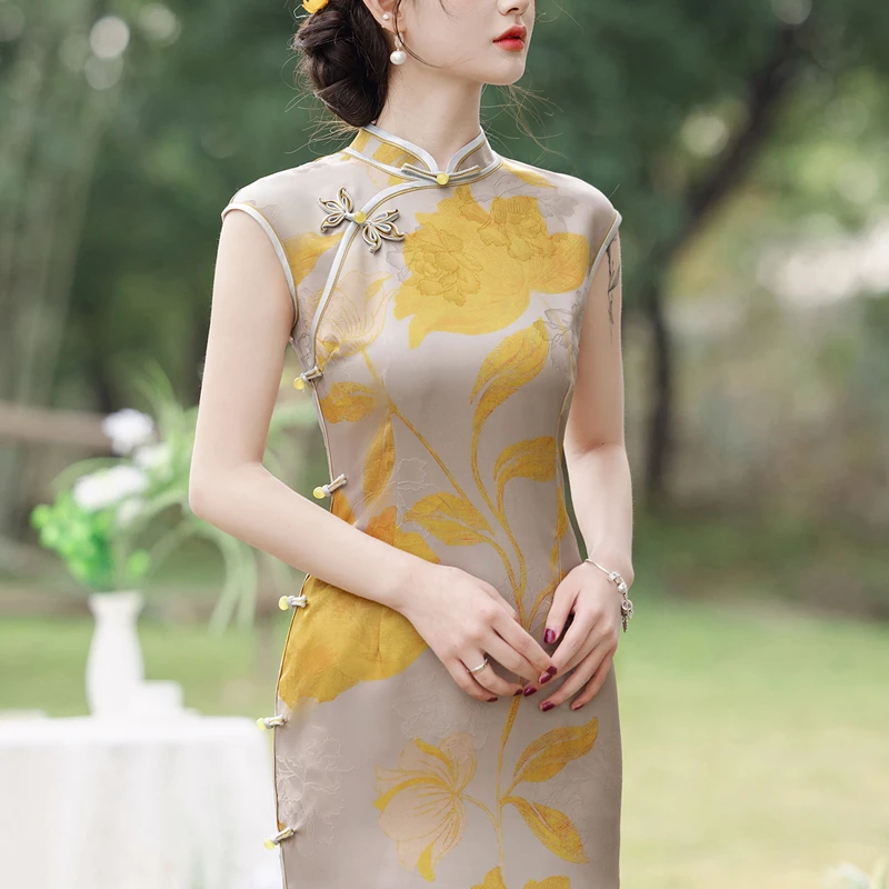 新中式绝美旗袍民国风无袖高端2025新款老上海高级日常可穿晚礼服