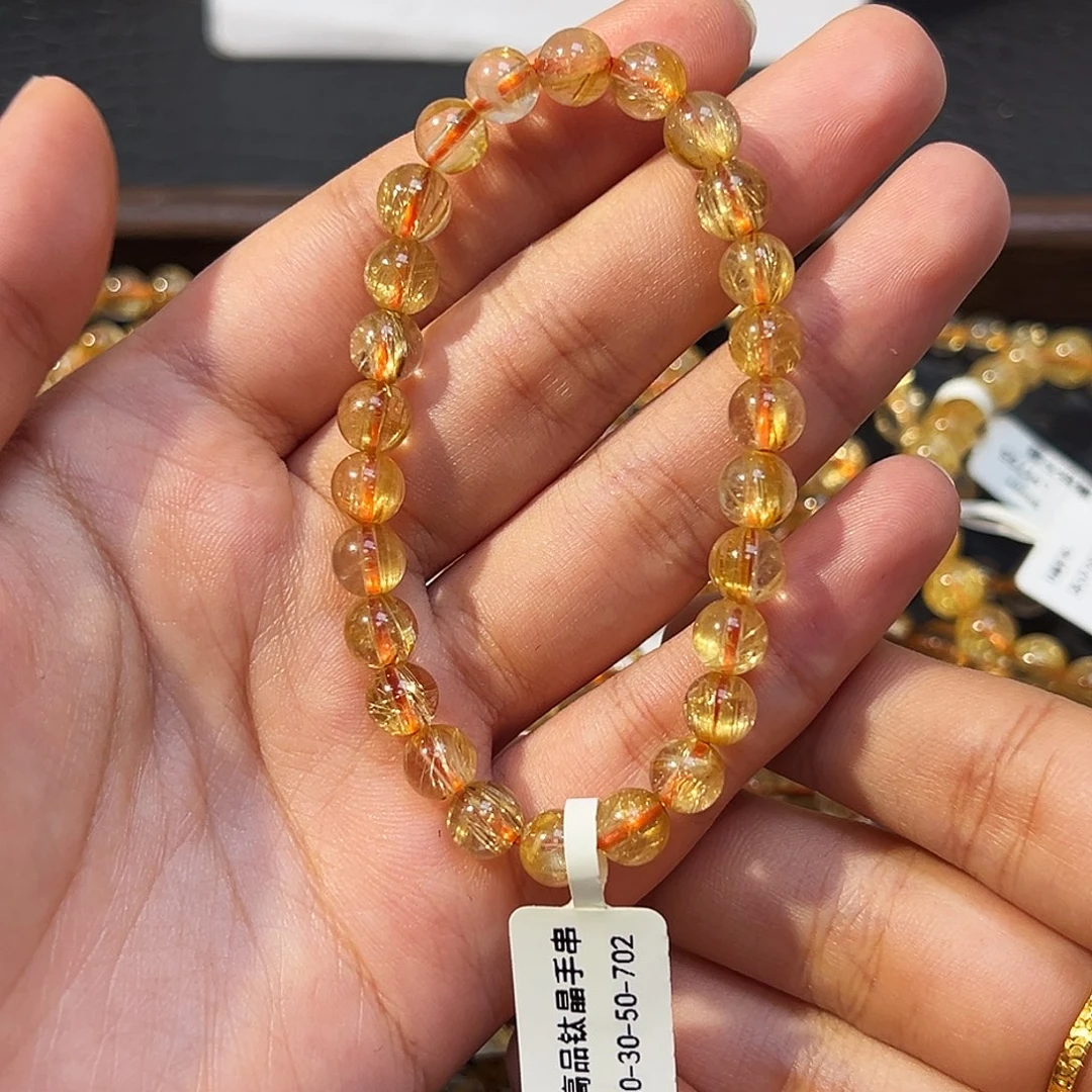水晶未镶嵌手串天然金钛晶