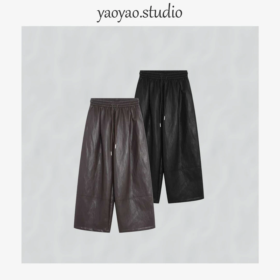 【瑶瑶】新款上新时尚休闲百搭减龄休闲皮裤YY12638