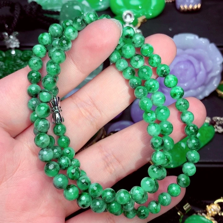 翡翠未镶嵌颈饰项链