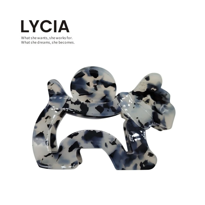 林惜小狗抓夹法式鲨鱼夹发夹高级感生日礼物醋酸材质ZJB101套装