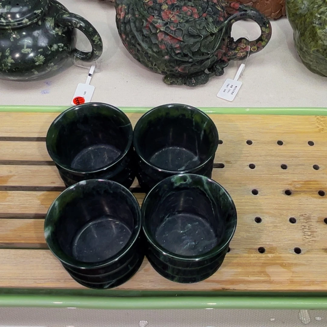 石材蛇纹石玉一组4只50c