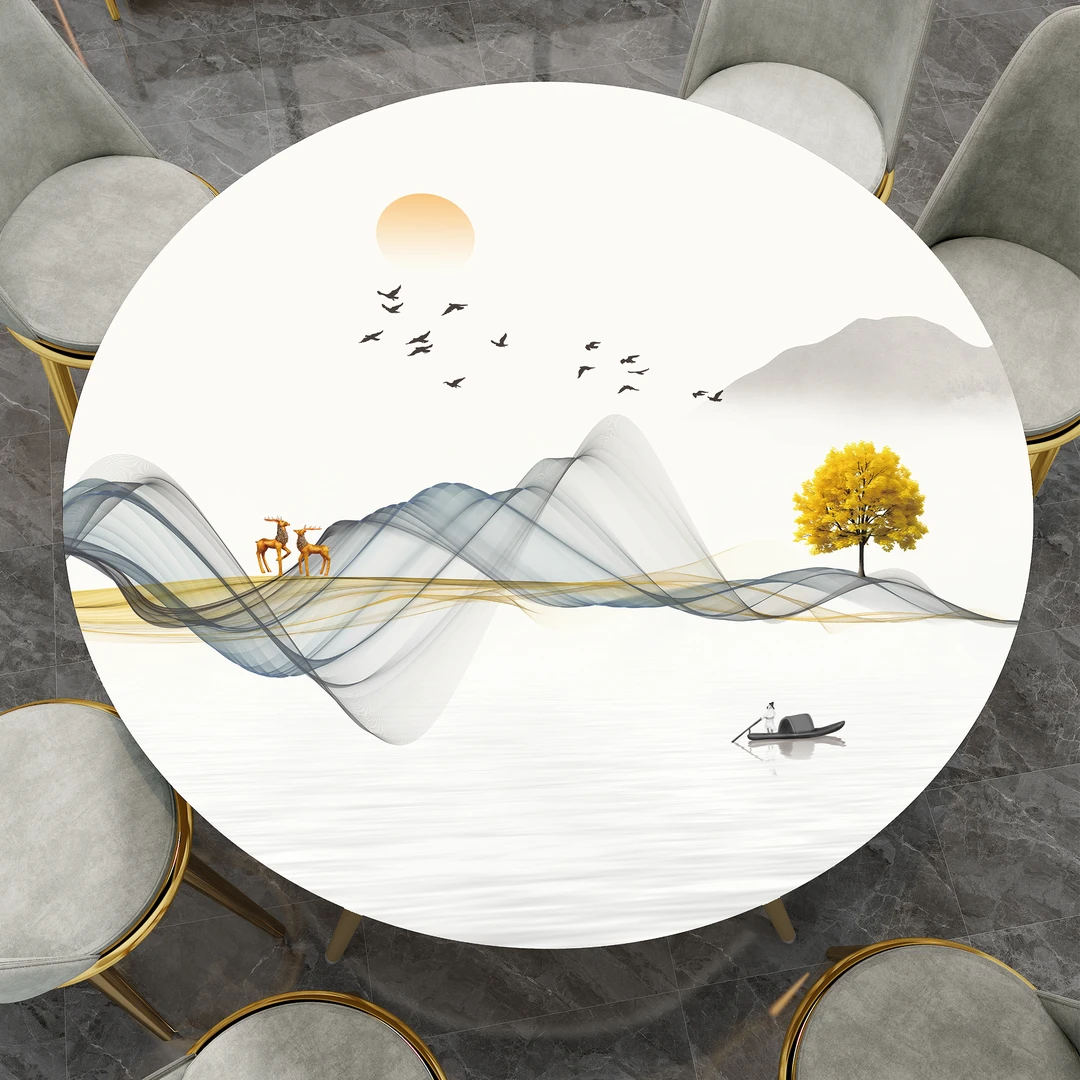 pvc圆形软玻璃桌垫防水防油防烫免洗餐桌垫高级感茶几桌面垫家用