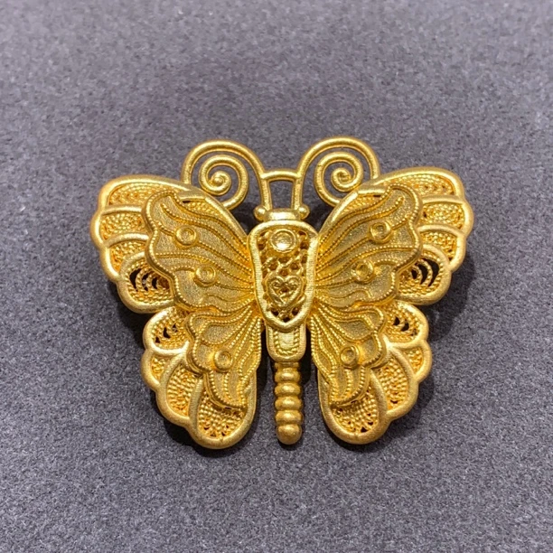 IBELOVE 足金999古法花丝蝴蝶吊坠2.45/AFE-3-高1