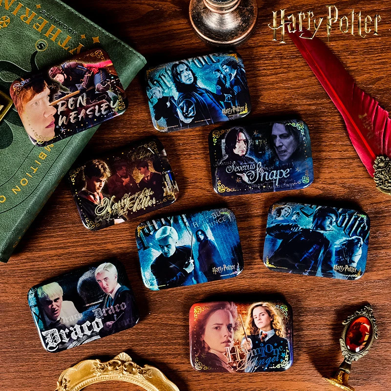 HARRY POTTER/哈利波特人物吧唧斯内普马尔福烫金拉丝银葱徽章