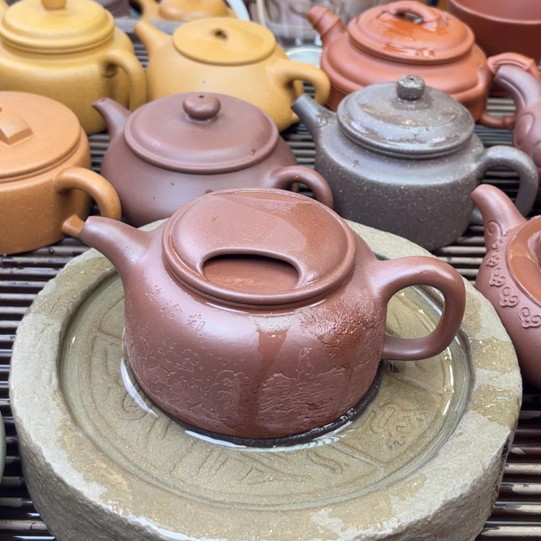 紫砂茶壶中槽青 牛盖180c