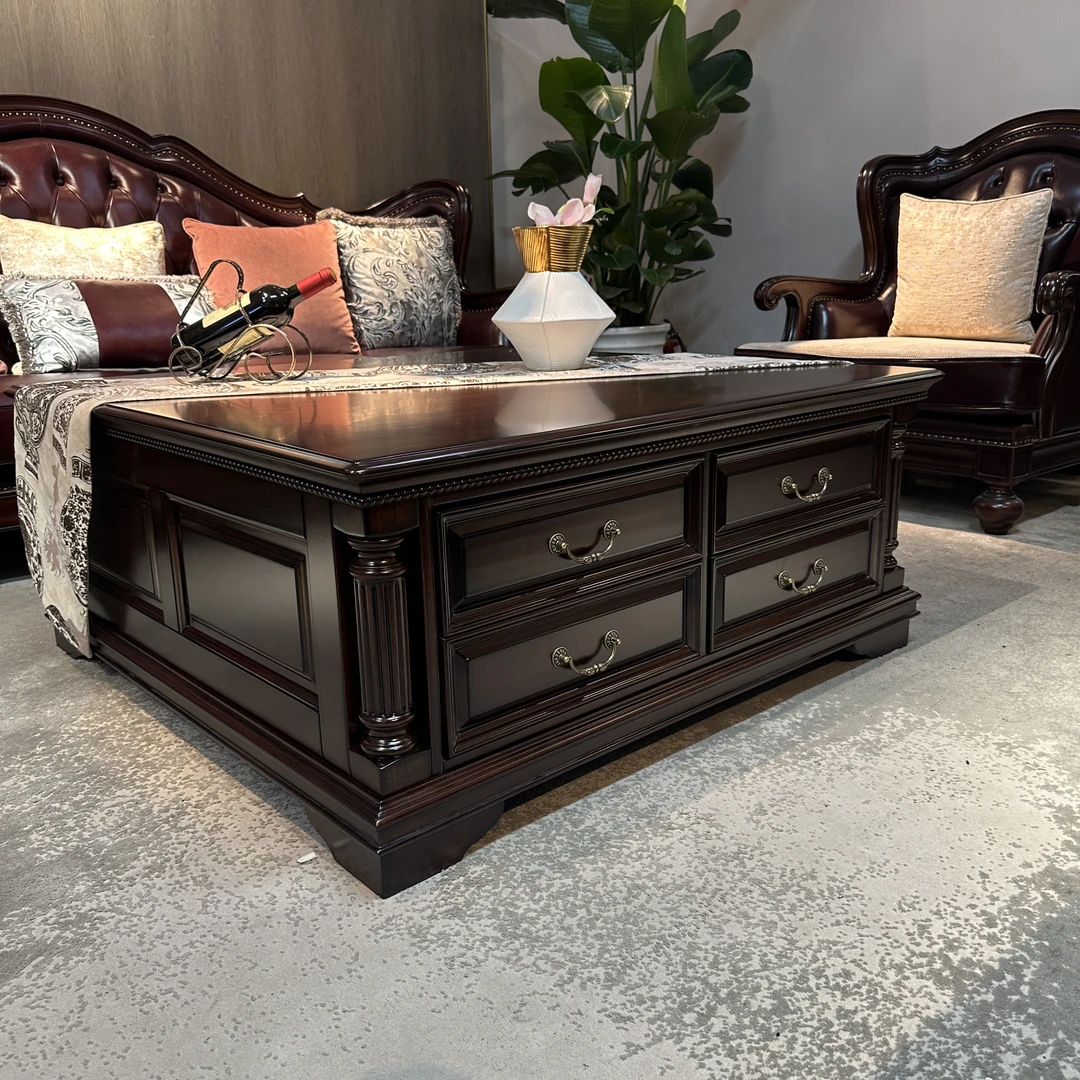 【品牌代工】庄园卡佩KP1728原木美式风格方茶几客厅家用全实木家具