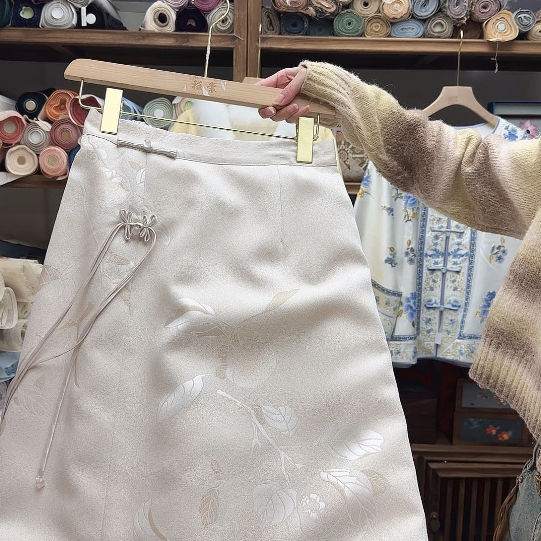 刺绣特炸棉裙长度85