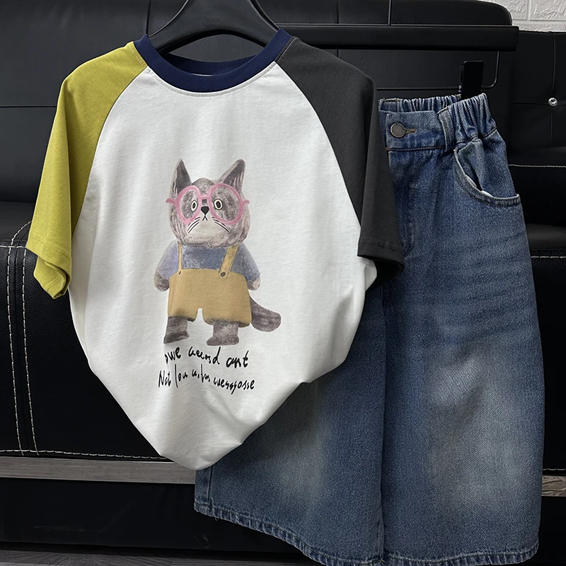 纯棉童装男童短袖t恤夏季新款扎染儿童宝宝半袖上衣中大童