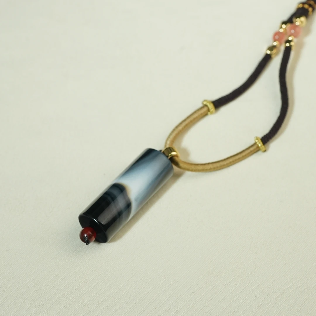 十九世纪缠丝玛瑙管珠项链【古珠精选】WDZC2A2501091052