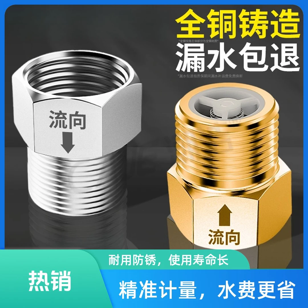 马桶全铜止回阀止逆阀防反水管回流单向卫生间拒不喝倒流水4分用