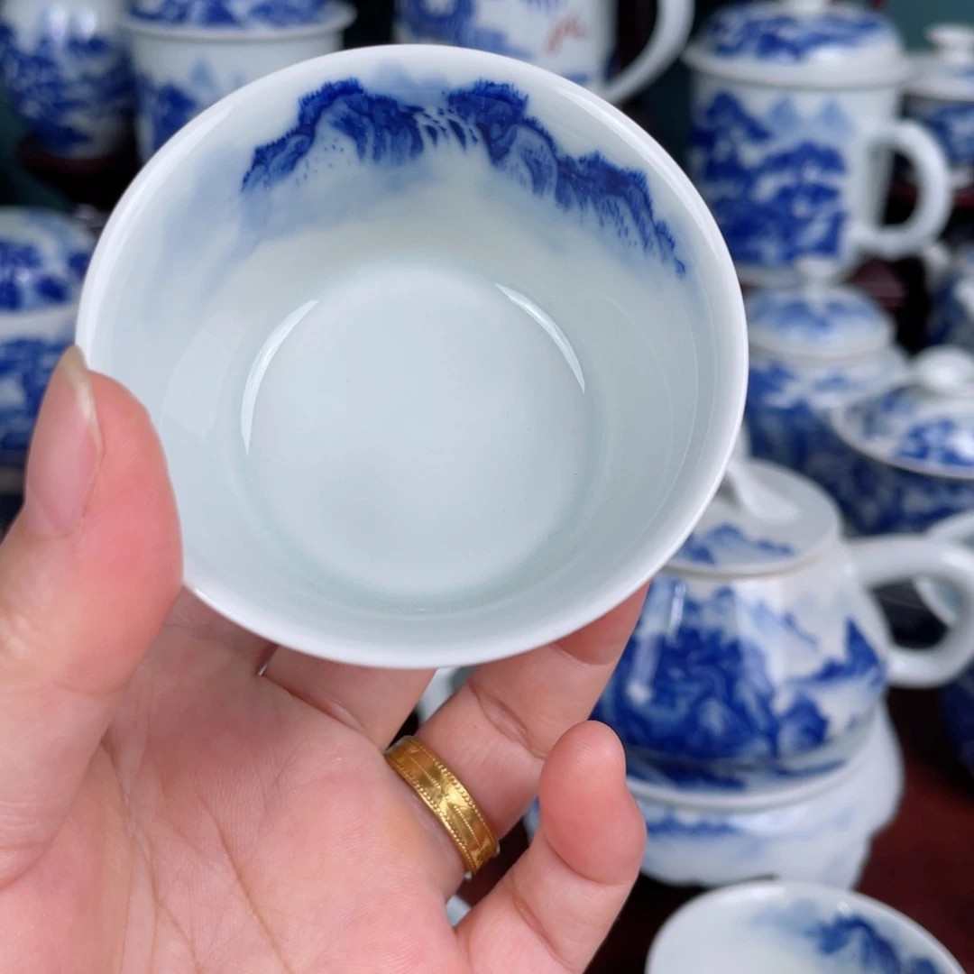 曜***）手工手绘青花，青花