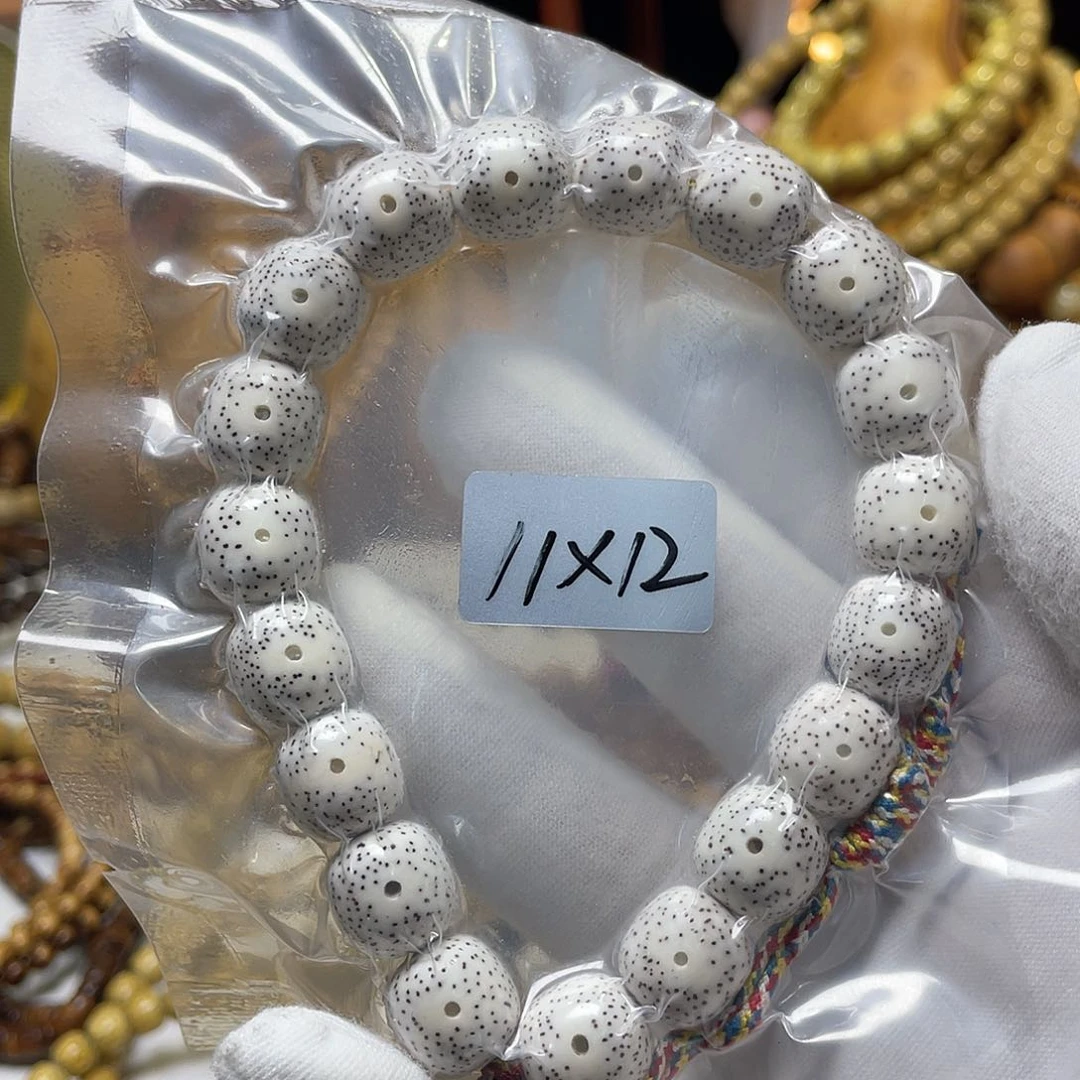 手串星月菩提11-12枣珠脱脂顺白月朗星稀