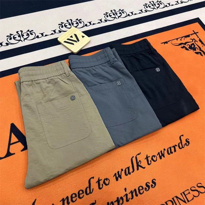 夏季薄款休闲裤男时尚纯色简约百搭舒适凉感运动直筒长裤春夏